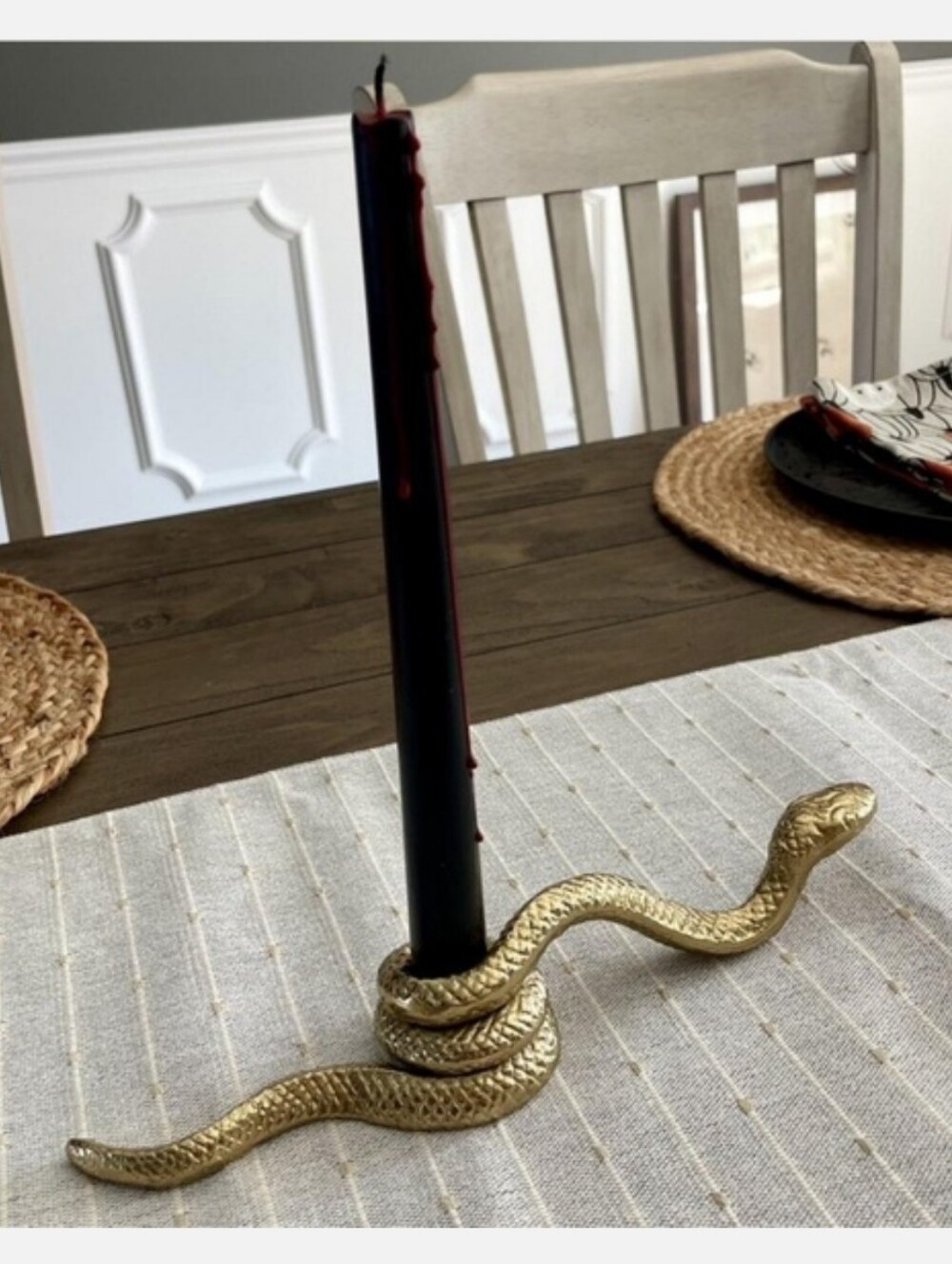 Threshold Set Of 2 Gold Serpent Snake CandleHolder - Picture 7 of 8